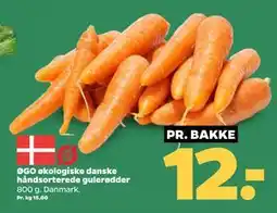 Netto ØGO økologiske danske håndsorterede gulerødder, DKK 12 tilbud