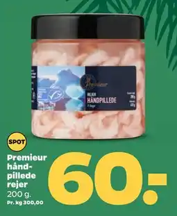 Netto Premieur håndpillede rejer, DKK 60 tilbud