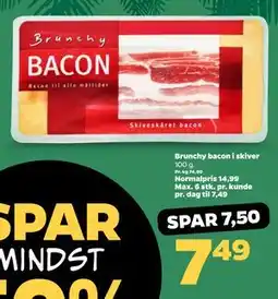 Netto Brunchy bacon i skiver, DKK 7.49 tilbud