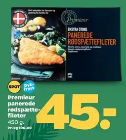 Netto Premieur panerede rødspættefileter, DKK 45 tilbud
