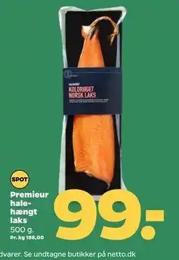 Netto Premieur halehængt laks, DKK 99 tilbud