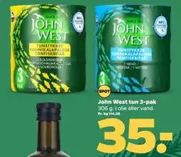 Netto John West tun 3-pak, DKK 35 tilbud