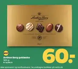 Netto Anthon Berg guldæske, DKK 60 tilbud