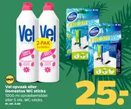 Netto Vel opvask eller Domestos WC sticks, DKK 25 tilbud