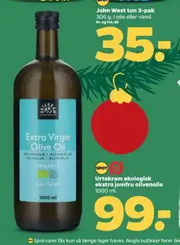 Netto Urtekram økologisk ekstra jomfru olivenolie, DKK 99 tilbud