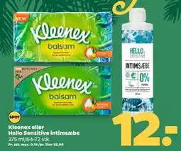 Netto Kleenex eller Hello Sensitive intimsæbe, DKK 12 tilbud
