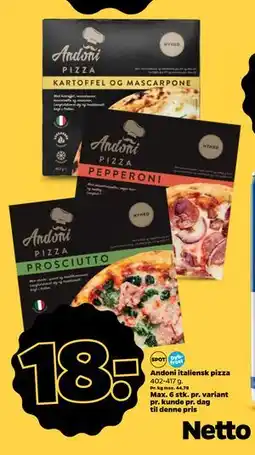 Netto Andoni italiensk pizza, DKK 18 tilbud