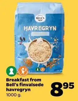 Netto Breakfast from Bell's finvalsede havregryn, DKK 8.95 tilbud