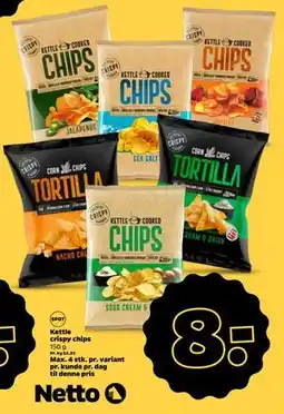 Netto Kettle crispy chips, DKK 8 tilbud