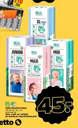 Netto Hello Sensitive bleer, DKK 45 tilbud
