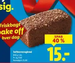 Lidl Softkernerugbrød, DKK 15 tilbud