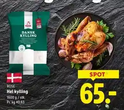 Lidl Hel kylling, DKK 65 tilbud