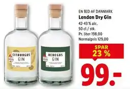 Lidl London Dry Gin, DKK 99 tilbud