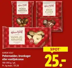 Lidl Pebernødder, brunkager eller vaniljekranse, DKK 25 tilbud