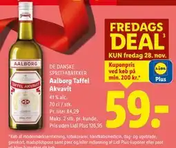 Lidl Aalborg Taffel Akvavit, DKK 126.95, App-pris tilbud