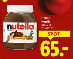 Lidl Nutella, DKK 65 tilbud