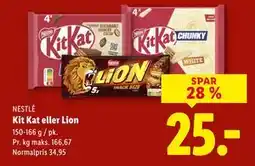 Lidl Kit Kat eller Lion, DKK 25 tilbud