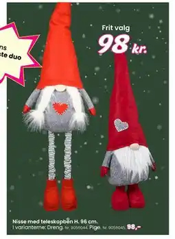 Hi five Nisse med teleskopben H. 96 cm, DKK 98 tilbud