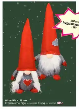 Hi five Nisse i filt H. 38 cm, DKK 49 tilbud