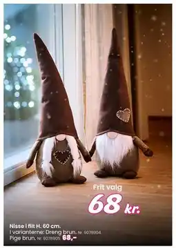 Hi five Nisse i filt H. 60 cm, DKK 68 tilbud