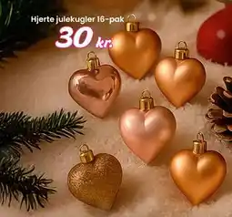 Hi five Hjerte julekugler 16-pak, DKK 30 tilbud
