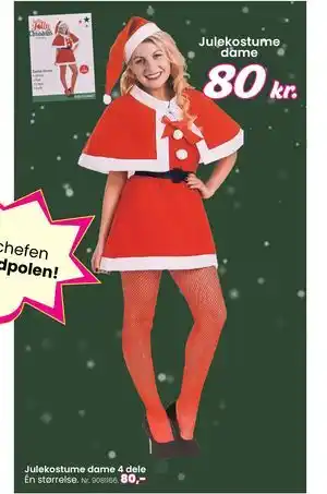 Julekostume dame 4 dele, DKK 80
