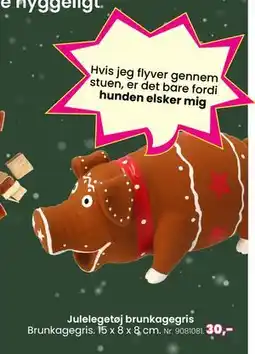 Hi five Julelegetøj brunkagegris, DKK 30 tilbud