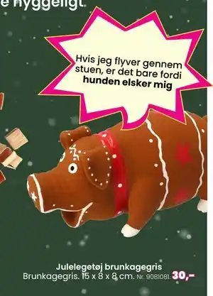 Hi five Julelegetøj brunkagegris, DKK 30 tilbud