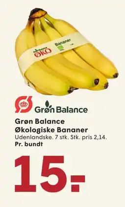 SPAR Grøn Balance Økologiske Bananer, DKK 15 tilbud