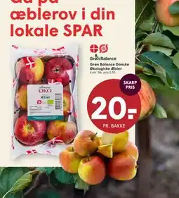 SPAR Grøn Balance Danske Økologiske Æbler, DKK 20 tilbud