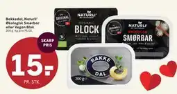 SPAR Bakkedal, Naturli’ Økologisk Smørbar eller Vegan Blok, DKK 15 tilbud
