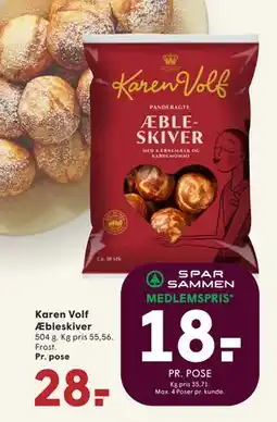 SPAR Karen Volf Æbleskiver, DKK 28, App-pris tilbud