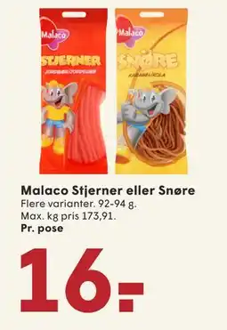 SPAR Malaco Stjerner eller Snøre, DKK 16 tilbud