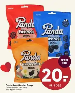 SPAR Panda Lakrids eller Dragé, DKK 20 tilbud