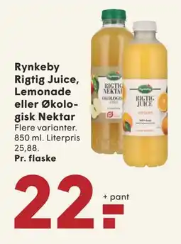 SPAR Rynkeby Rigtig Juice, Lemonade eller Økologisk Nektar, DKK 22 tilbud