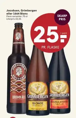 SPAR Jacobsen, Grimbergen eller 1664 Blanc, DKK 25 tilbud