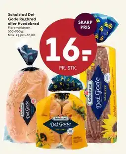 SPAR Schulstad Det Gode Rugbrød eller Hvedebrød, DKK 16 tilbud