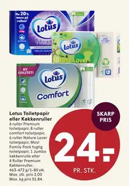 SPAR Lotus Toiletpapir eller Køkkenruller, DKK 24 tilbud