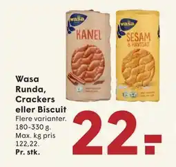 SPAR Wasa Runda, Crackers eller Biscuit, DKK 22 tilbud