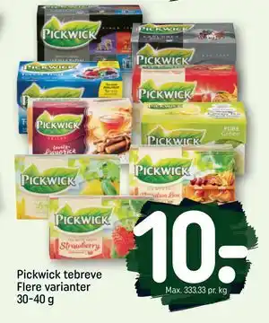 REMA 1000 Pickwick tebreve Flere varianter 30-40 g, DKK 10 tilbud