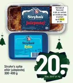 REMA 1000 Stryhn's sylte eller julepostej 300-400 g, DKK 20 tilbud