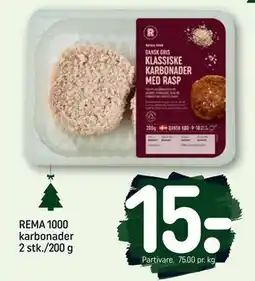 REMA 1000 REMA 1000 karbonader 2 stk./200 g, DKK 15 tilbud