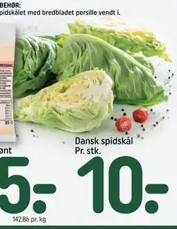 REMA 1000 Dansk spidskål Pr. stk, DKK 10 tilbud