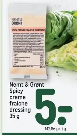 REMA 1000 Nemt & Grønt Spicy creme fraiche dressing 35 g, DKK 5 tilbud