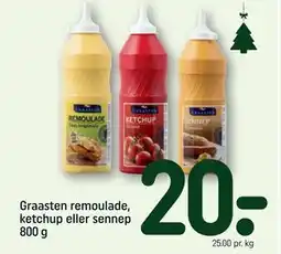 REMA 1000 Graasten remoulade, ketchup eller sennep 800 g, DKK 20 tilbud