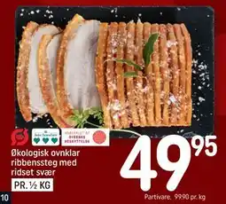 REMA 1000 Økologisk ovnklar ribbenssteg med ridset svær, DKK 49.95 tilbud