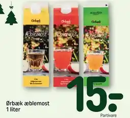 REMA 1000 Ørbæk æblemost 1 liter, DKK 15 tilbud