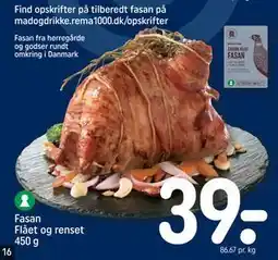REMA 1000 Fasan Flået og renset 450 g, DKK 39 tilbud