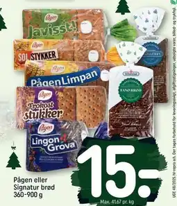 REMA 1000 Pågen eller Signatur brød 360-900 g, DKK 15 tilbud