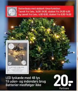 REMA 1000 LED lyskæde med 48 lys Til uden- og indendørs brug Batterier medfølger ikke, DKK 20 tilbud